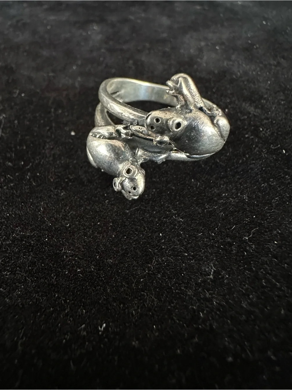 Sterling Silver Double Frog Ring